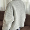 Alpaca Zip Front Jacket in Light Grey
