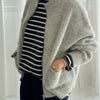 Alpaca Zip Front Jacket in Light Grey