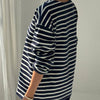 Marseille Top in White Stripe on Navy