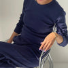 Pointelle Fundamental Tee in Navy