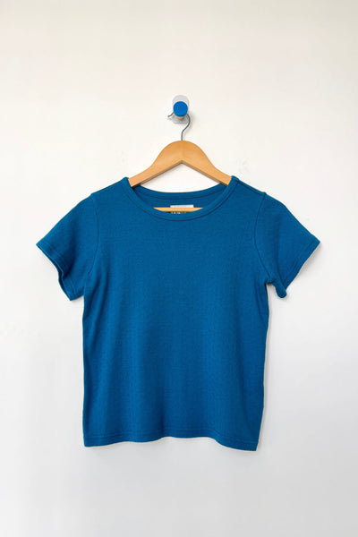 Pointelle Babe Tee in Sea Blue