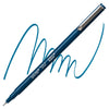 Blue pen with a signature-style stroke on a white background
