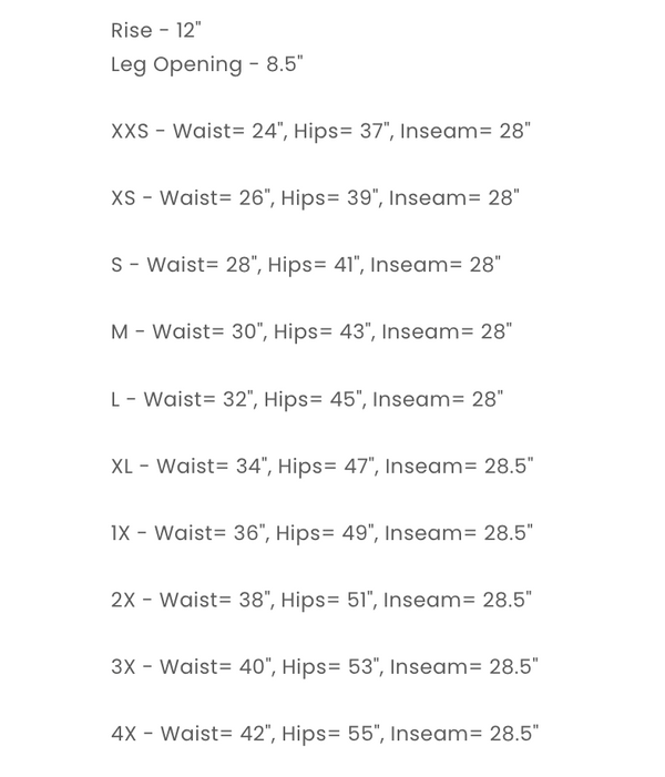 Size chart