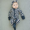 Navy Daisy Ribbed Zipper Jammies