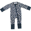 Navy Daisy Ribbed Zipper Jammies