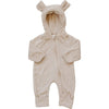 Fleece Bear Hooded Zipper Romper