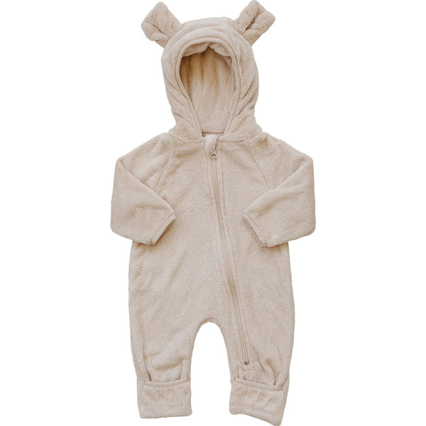 Fleece Bear Hooded Zipper Romper