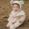 Fleece Bear Hooded Zipper Romper