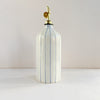 Classic Ceramic Oil Pourer Bottle in White + Thin Blue Stripe