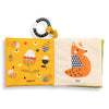 Baby book with fox illustration and yellow cover featuring acorn design on a white background