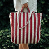 Organic Cotton Striped Tote Bag