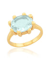 Oval Claw Ring in Light Blue