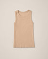 Beige tank top on a beige background
