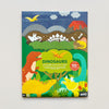 Dinosaurs sticker activity set packaging with colorful illustrations on a white background