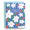 Greeting card with floral design and Mother's Day message on a blue background