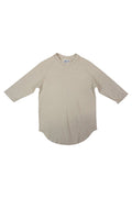 Solid Raglan 3/4 Sleeve Hemp Shirt in Washed White