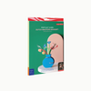 Pop out card packaging with a vase and flowers illustration on a white background