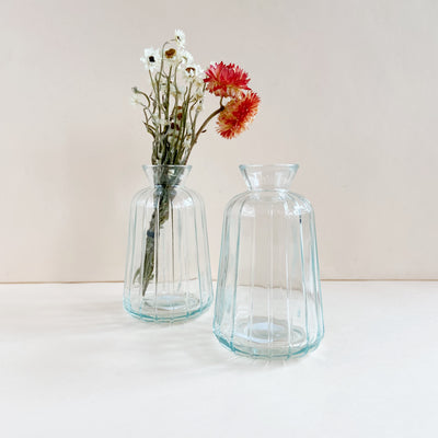 Pleated Glass Bud Vase