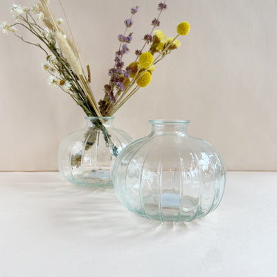 Pleated Glass Bud Vase