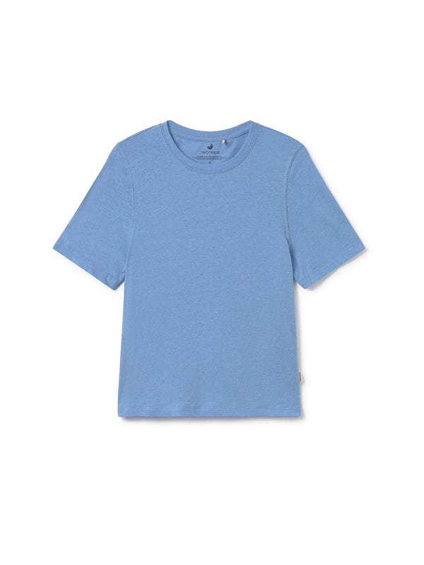 Blue t-shirt on a white background