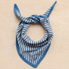 Merino Triangle Scarf in Blue Stripe