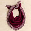 Merino Triangle Scarf in Burgundy Ruffle