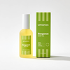 Bergamot body oil bottle and packaging on a white background