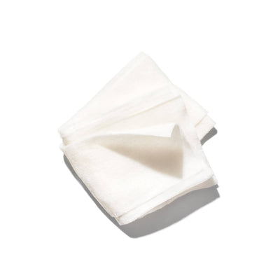 White face wipe on a white background