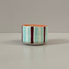 Ceramic Burgundy Mint Stripe Condiment Cup
