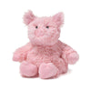 Pink plush pig toy on a white background