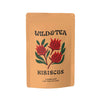 Packaging of Wild & Tea Hibiscus loose leaf tea on a white background