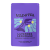 Purple package of Wild & Tea Lavender Lemonade herbal tea on a white background