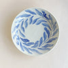 Watercolor Blue Leaf Low Bowl