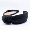 Top Knot European Linen Headband in Black