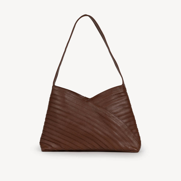 Pebbled Leather Crisscross Handbag - Vintage
