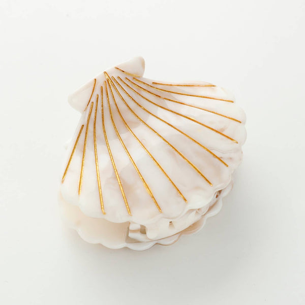 Calacatta Seashell Claw Clip - Small