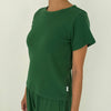 Pointelle Babe Tee in Moss Green