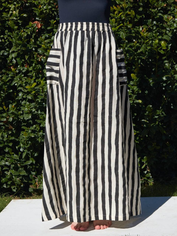 Tilda Skirt in Black Stripe