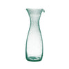 A tall sculptural bubble glass carafe against a white background.