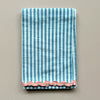 Woven Cotton Striped Tea Towel with Ric Rac Trim