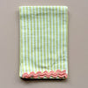 Woven Cotton Striped Tea Towel with Ric Rac Trim