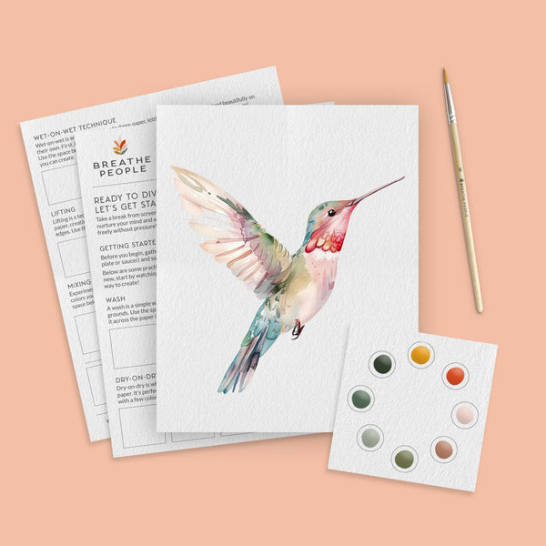All-In-One Beginner Watercolor Kit - Hummingbird