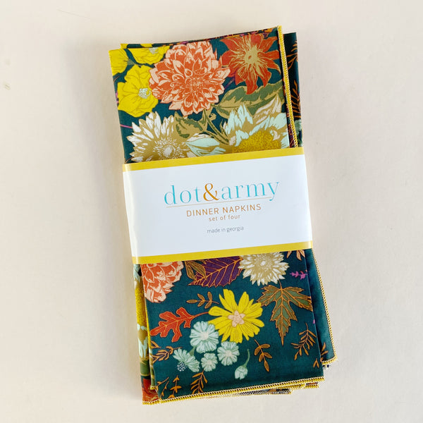 Winter Floral Cloth Dinner Napkins (set of 4)