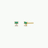 Double Stud Stack Earring in Emerald