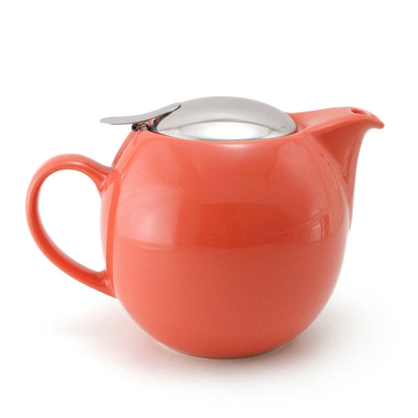 Round Ceramic 24oz Teapot in Carrot