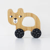 Bear Push Toy - Wooden Roll Along Toy for Baby & Toddler