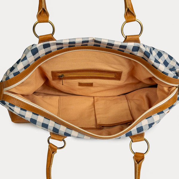Malti Weekender - Indigo Gingham