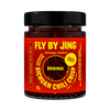 Jar of Fly By Jing Sichuan Chili Crisp on a white background