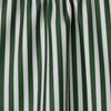 Close-up of green and white striped tea towel.