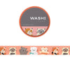 Washi tape with cat designs on a white background